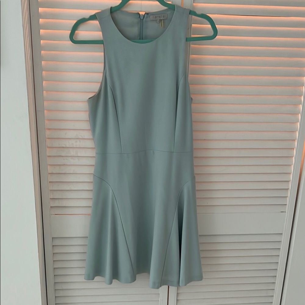 1. State light blue  Sleeveless Halter Mini Dress S